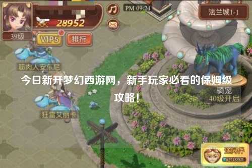 今日新开梦幻西游网，新手玩家必看的保姆级攻略！